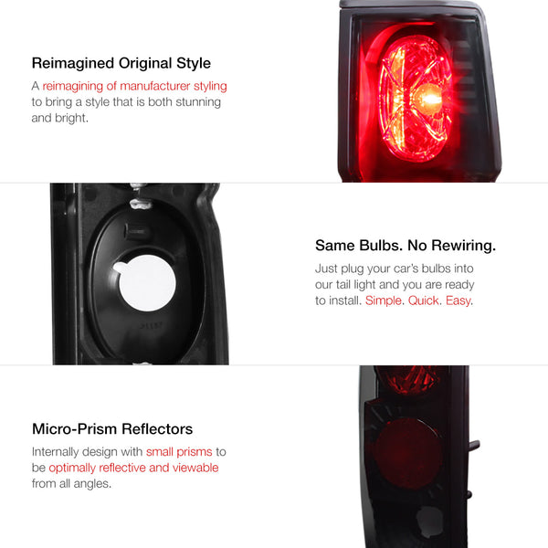 1995-1997 Nissan Pickup Sinister Black Tail Light