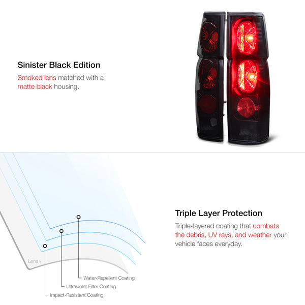 1995-1997 Nissan Pickup Sinister Black Tail Light