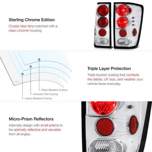 2004-2015 Nissan Titan Chrome Tail Light