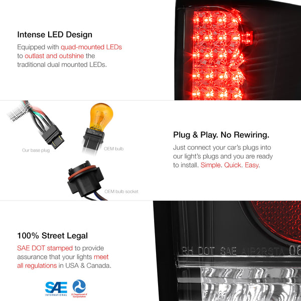 2004-2015 Nissan Titan Black Tail Light