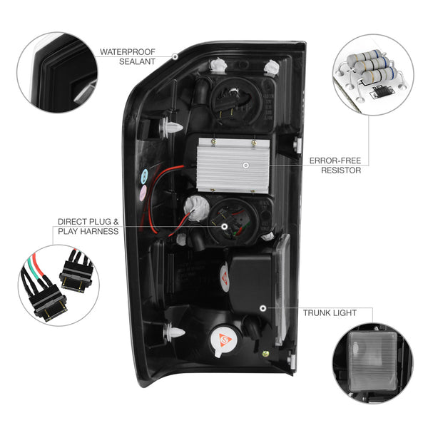 2004-2015 Nissan Titan Black Tail Light