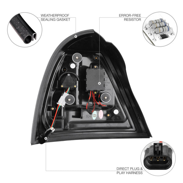 2004-2008 Pontiac Grand Prix Black Tail Light