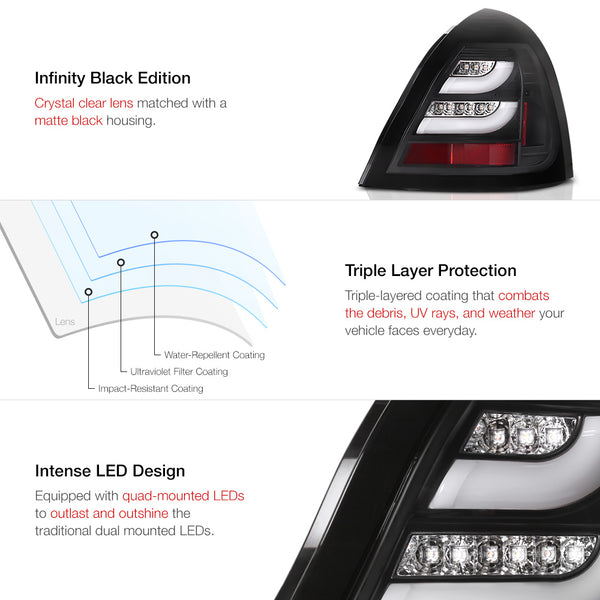 2004-2008 Pontiac Grand Prix Black Tail Light