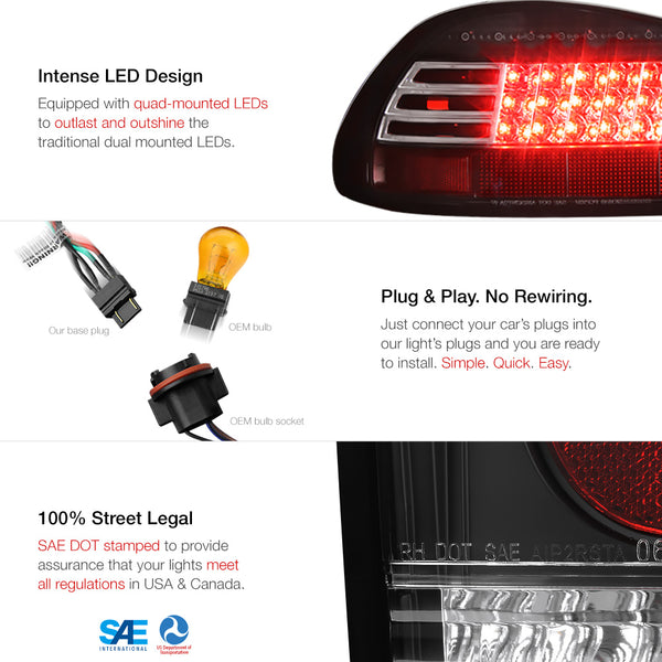 1997-2003 Pontiac Grand Prix Black Tail Light