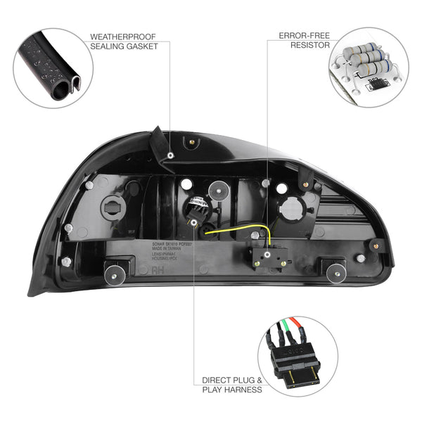 1997-2003 Pontiac Grand Prix Black Tail Light
