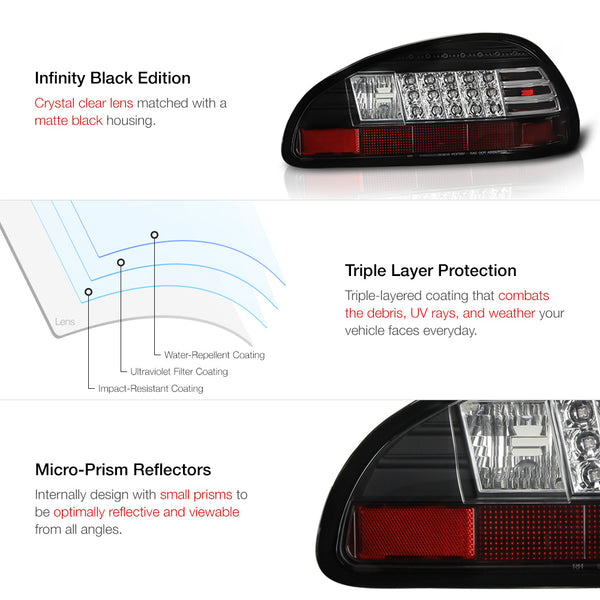1997-2003 Pontiac Grand Prix Black Tail Light