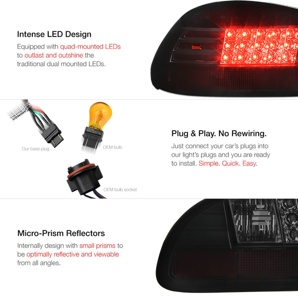 1997-2003 Pontiac Grand Prix Sinister Black Tail Light
