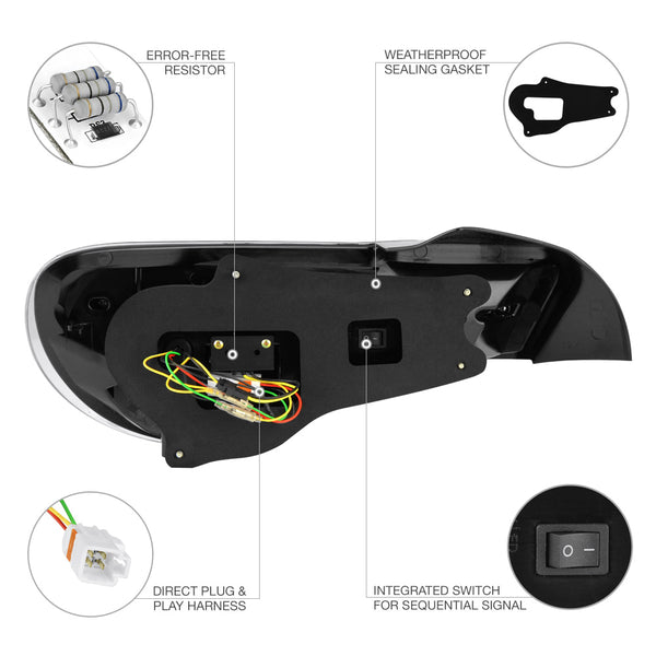 2013-2016 Scion FR-S Black Tail Light