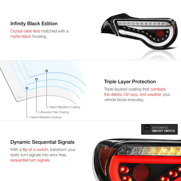 2013-2016 Scion FR-S Black Tail Light