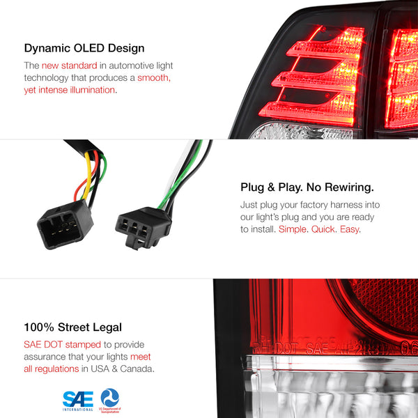 2008-2011 Toyota Land Cruiser Rosso Red Tail Light