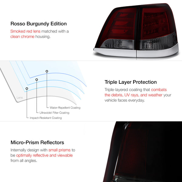 2008-2011 Toyota Land Cruiser Rosso Burgundy Tail Light