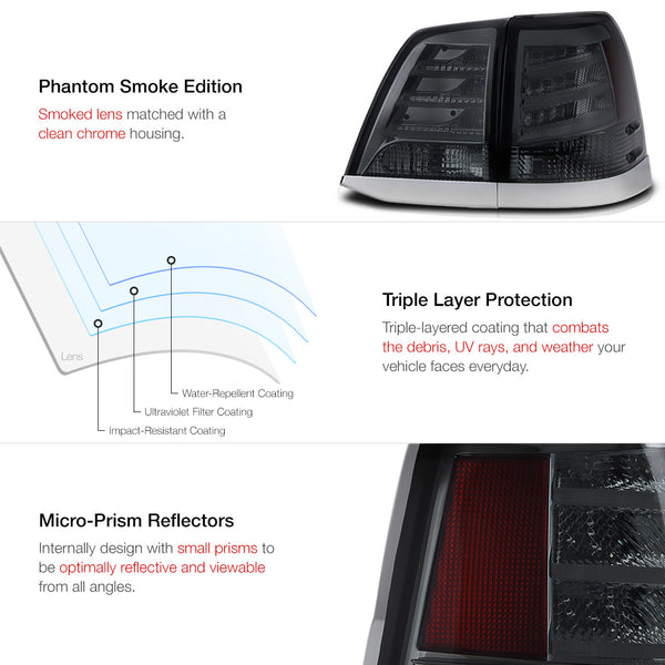 2008-2011 Toyota Land Cruiser Smoked Tail Light