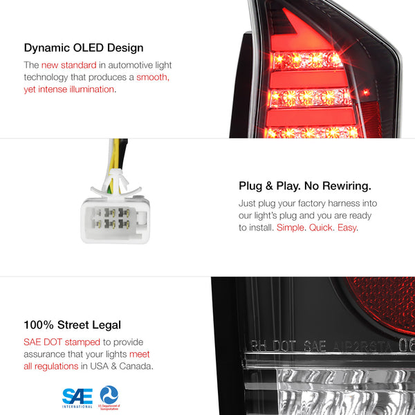 2010-2011 Toyota Prius Black Tail Light