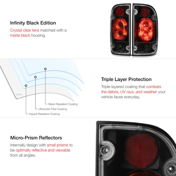 2001-2004 Toyota Tacoma Black Tail Light