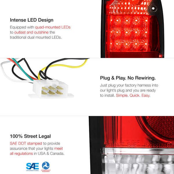 2001-2004 Toyota Tacoma Rosso Red Tail Light