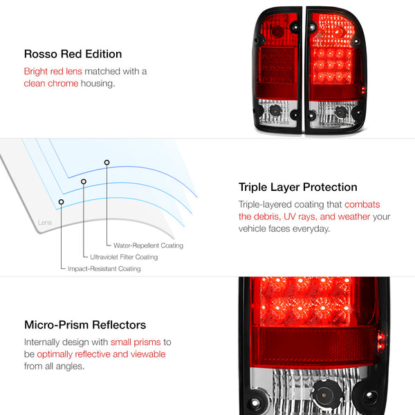 2001-2004 Toyota Tacoma Rosso Red Tail Light