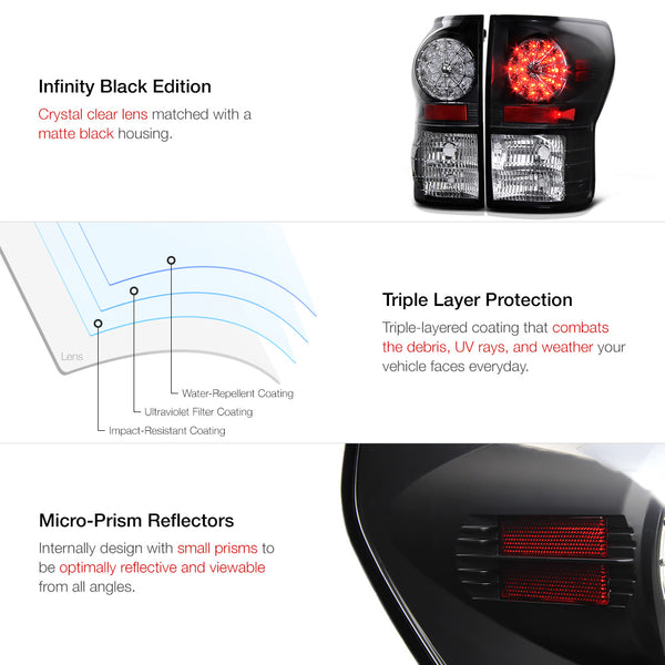 2007-2013 Toyota Tundra Black Tail Light