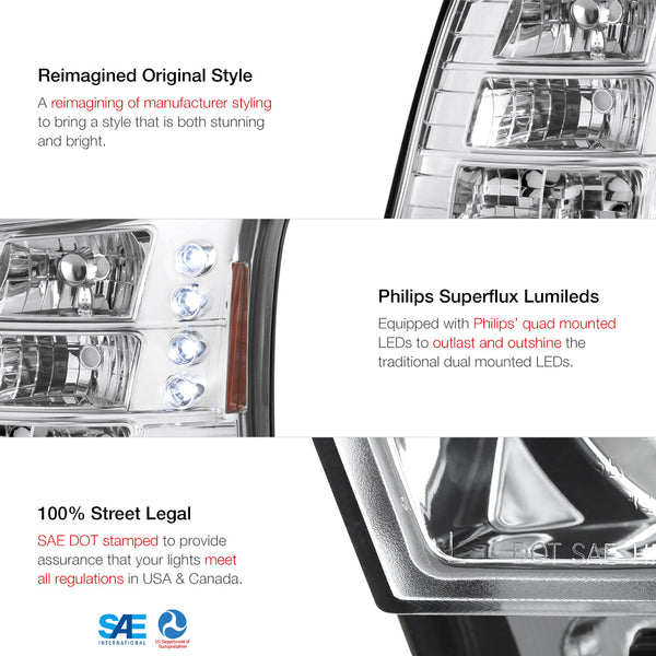 2003-2006 Chevrolet Silverado 1500 | 2500 | 3500 Chrome Headlight