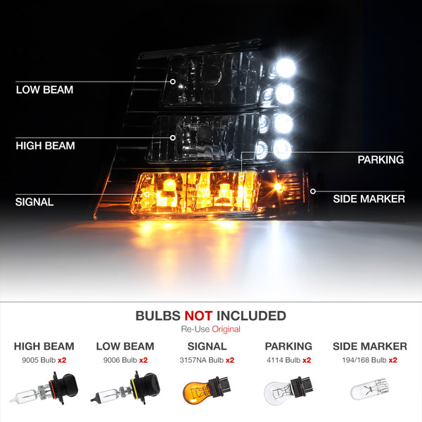 2003-2006 Chevrolet Silverado 1500 | 2500 | 3500 Chrome Headlight