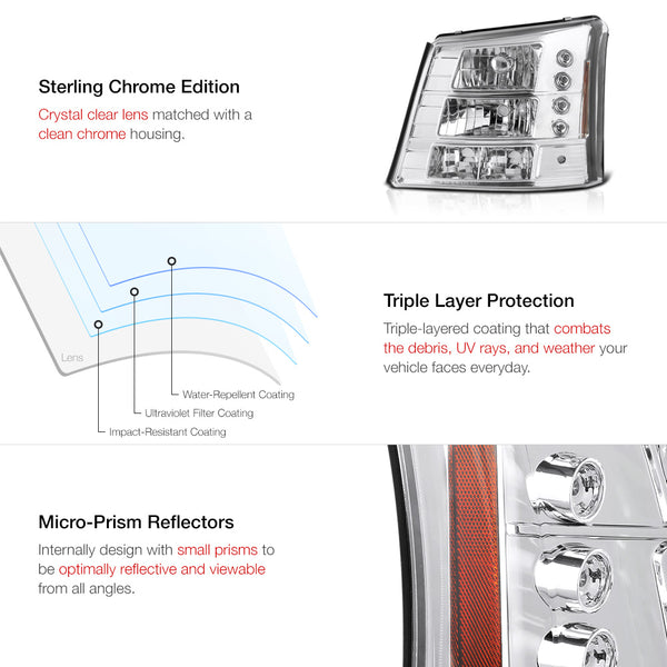 2003-2006 Chevrolet Silverado 1500 | 2500 | 3500 Chrome Headlight