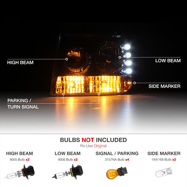 1999-2002 Chevrolet Silverado 1500 | 2500 | 3500 Chrome Headlight