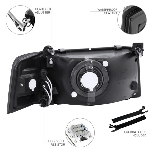 1992-1996 Ford Bronco Smoked Headlight