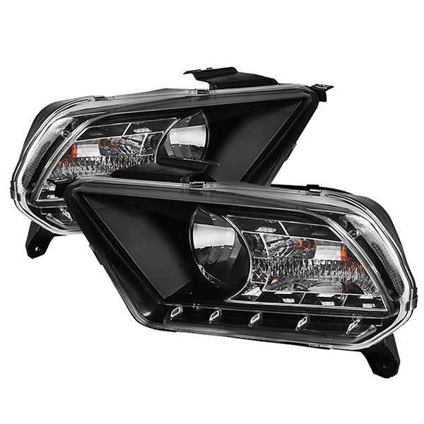 2010-2014 Ford Mustang Black Headlight
