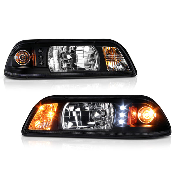 1987-1993 Ford Mustang Black Headlight