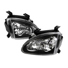1993-1997 Honda Civic Del Sol Black Headlight
