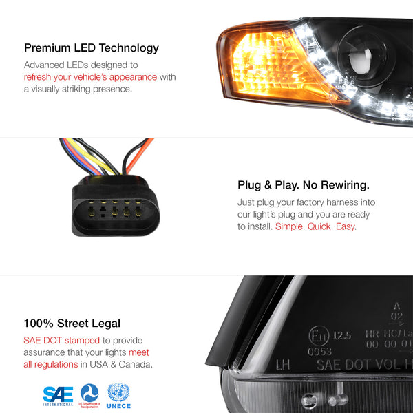 2005.5-2008 Audi A4 | S4 | RS4 Black Headlight