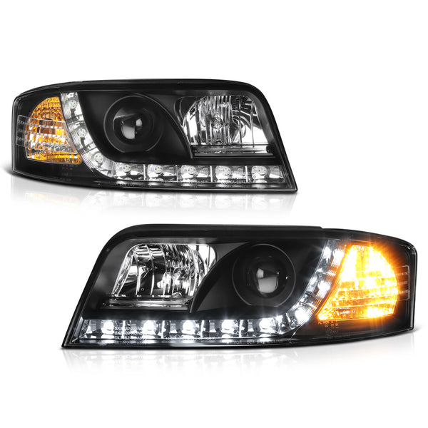 2002-2004 Audi A6 Black Headlight