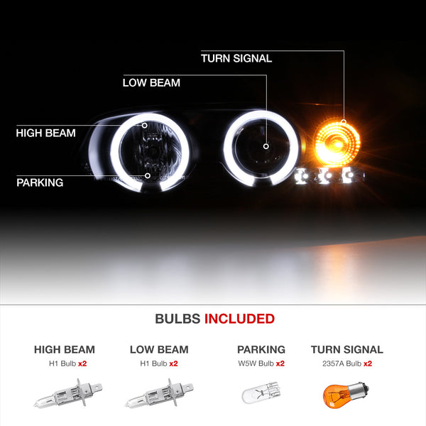 2000-2003 BMW E46 3-Series Black Headlight