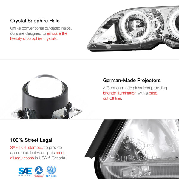 2002-2005 BMW E46 3-Series Chrome Headlight