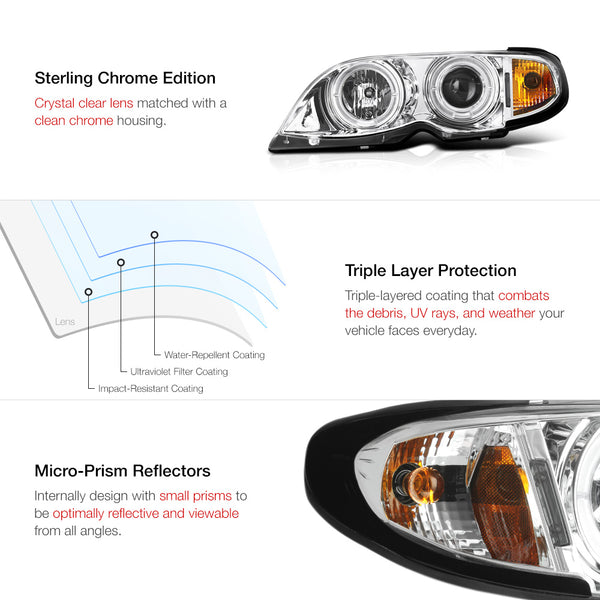 2002-2005 BMW E46 3-Series Chrome Headlight