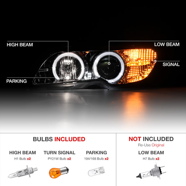 2003-2006 BMW E46 3-Series Smoked Headlight