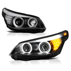 2004-2007 BMW E60 5-Series Black Headlight