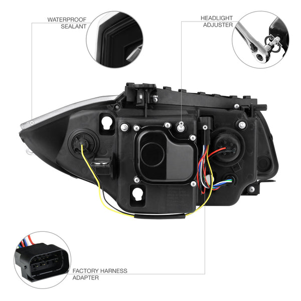 2008-2011 BMW E82 | E87 1-Series Black Headlight
