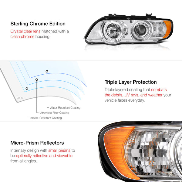 1998-2003 BMW E53 X5 Chrome Headlight
