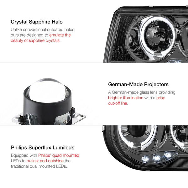 2005-2010 Chrysler 300C Smoked Headlight