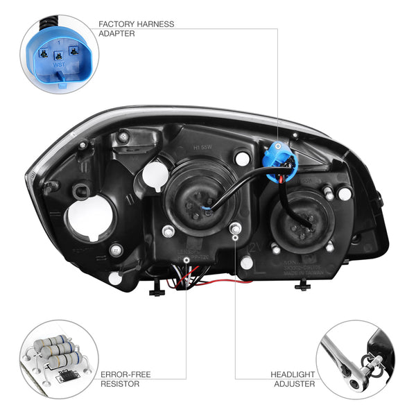 2005-2010 Chevrolet Cobalt Black Headlight