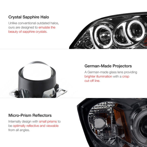2005-2010 Chevrolet Cobalt Smoked Headlight
