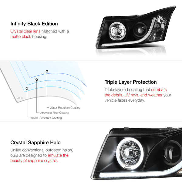 2010-2015 Chevrolet Cruze Black Headlight