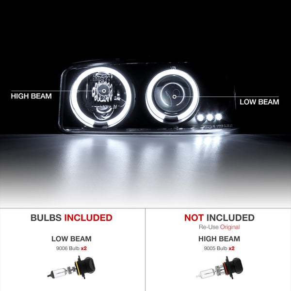 1999-2006 GMC Sierra 1500 | 2500 | 3500 Black Headlight