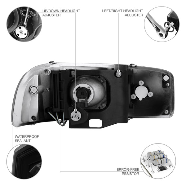 1999-2006 GMC Sierra 1500 | 2500 | 3500 Sinister Black Headlight