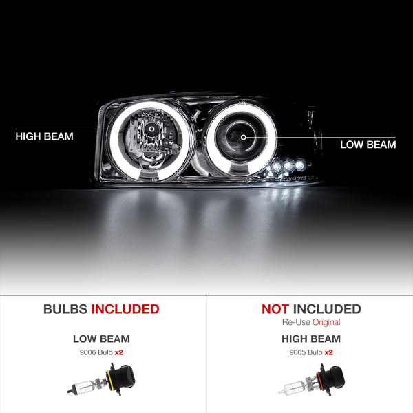 1999-2006 GMC Sierra 1500 | 2500 | 3500 Smoked Headlight