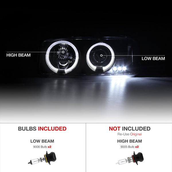 1999-2006 GMC Sierra 1500 | 2500 | 3500 Black Headlight