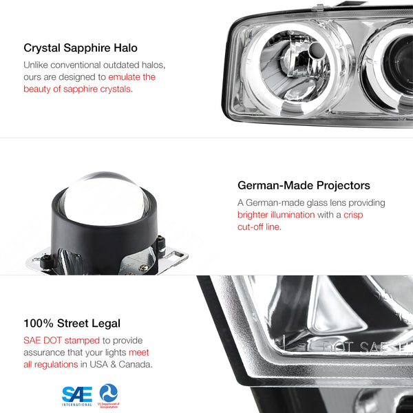 1999-2006 GMC Sierra 1500 | 2500 | 3500 Chrome Headlight