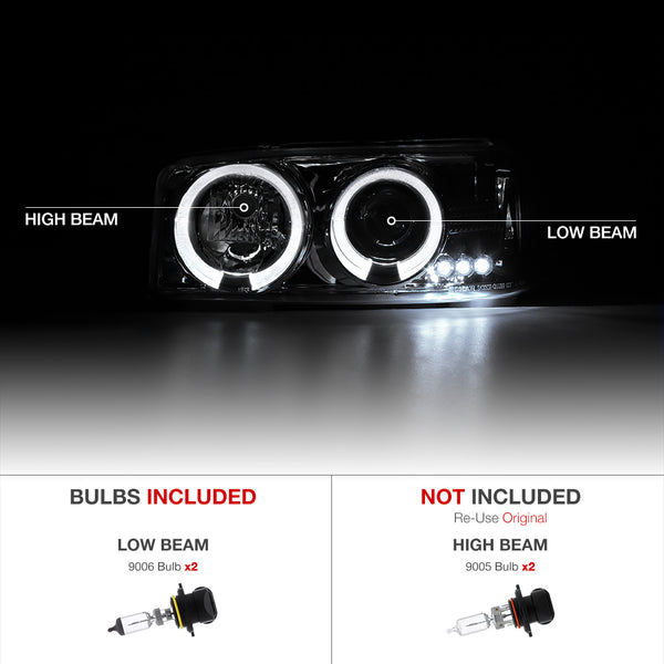 1999-2006 GMC Sierra 1500 | 2500 | 3500 Smoked Headlight