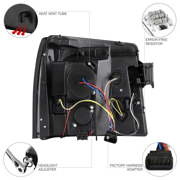 2002 Cadillac Escalade Black Headlight