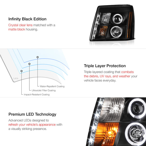2002 Cadillac Escalade Black Headlight